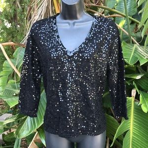 Talbots cashmere blend sequin sweater